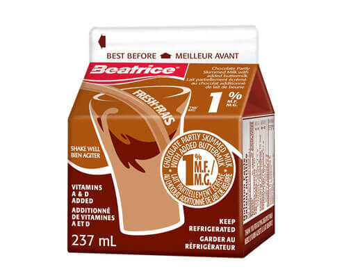 Chocolate Milk Beatrice 1% (12 x 237 mL)