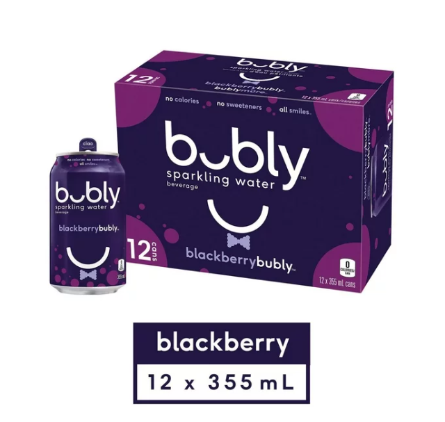 Bubly Blackberry Sparkling Water (12 x 355mL)