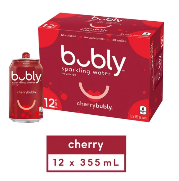 Bubly Cherry Sparkling Water (12 x 355mL)