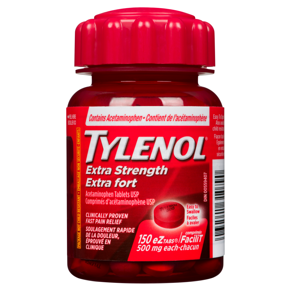 Tylenol Extra Strength Pain Relief Acetaminophen 500mg EZTabs, 150 Count